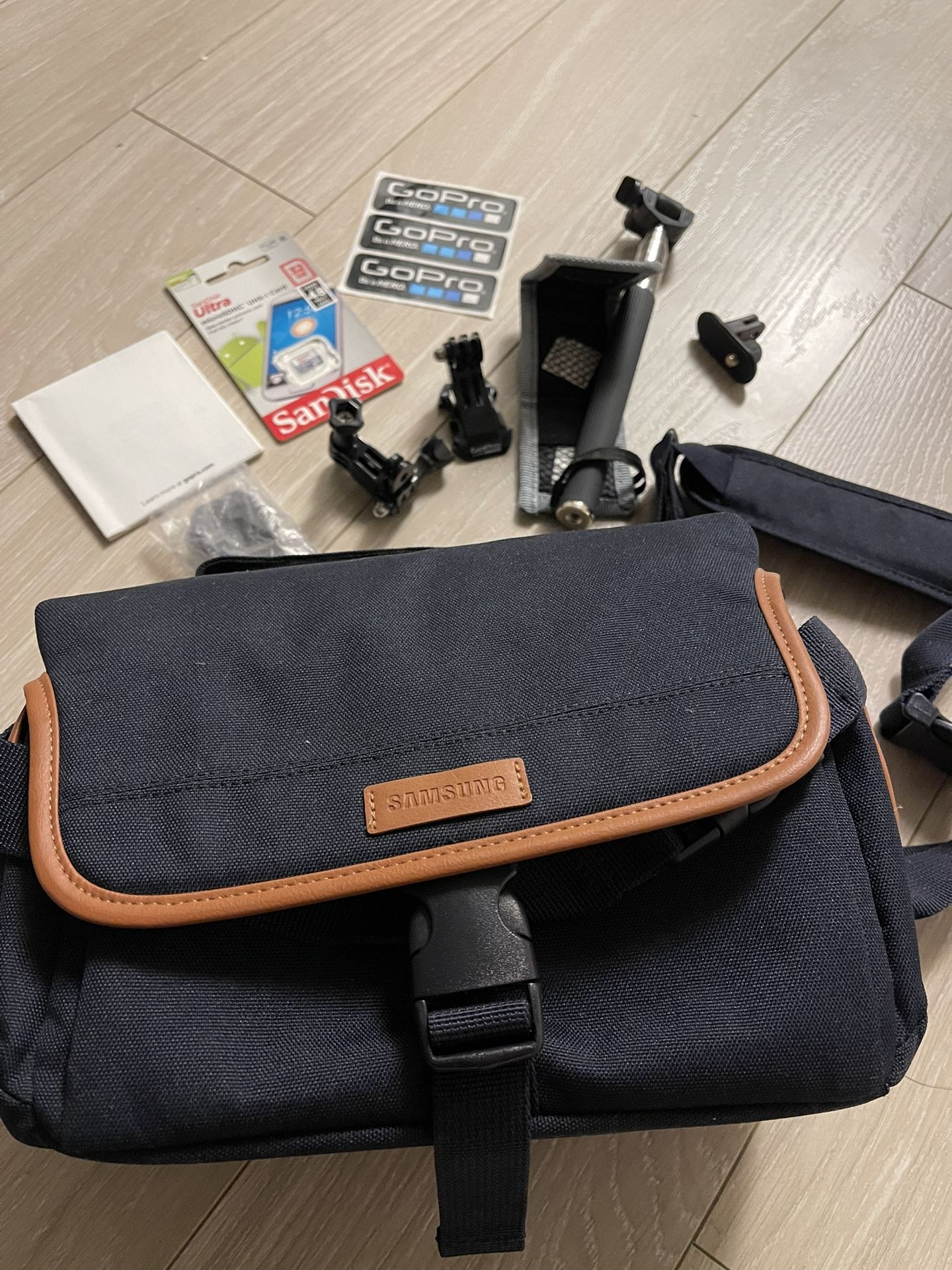 Samsung Camera Bag with some old GoPro accessories