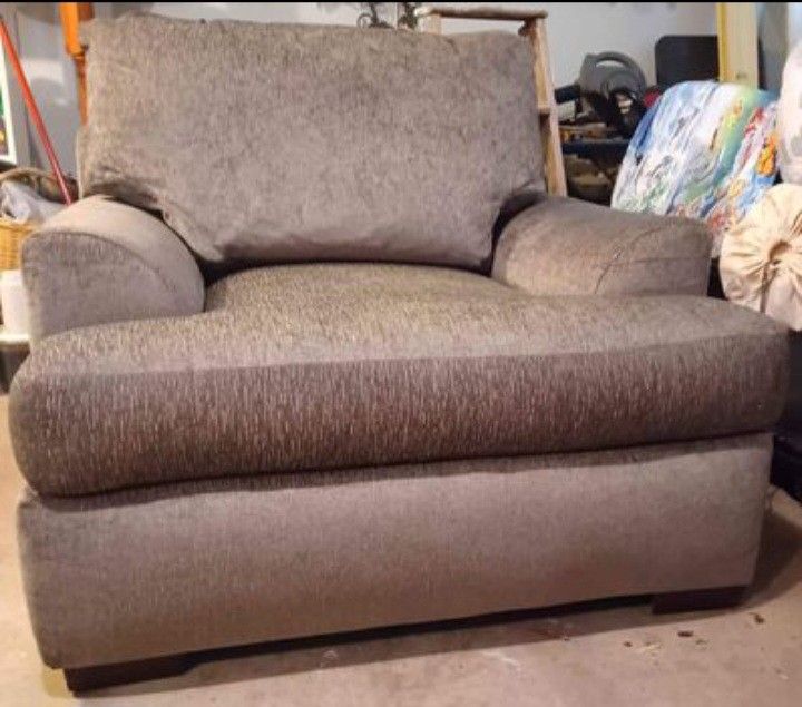 Oversized Comfy Grey Armchair