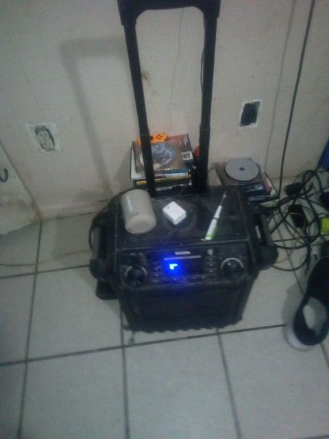 There A Gray Sony Blue Tooth Speaker And A Decent Size Pathfinder Bluetooth Speaker That Is Really Really Really Loud Half The Block Could Hear You Co