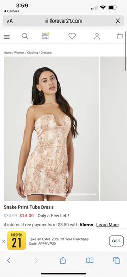 New Strapless Snakeskin Dress