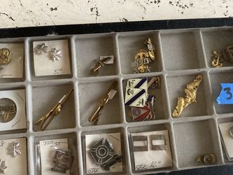 Vintage lot miscellaneous military pins badges Some Possible Sterling