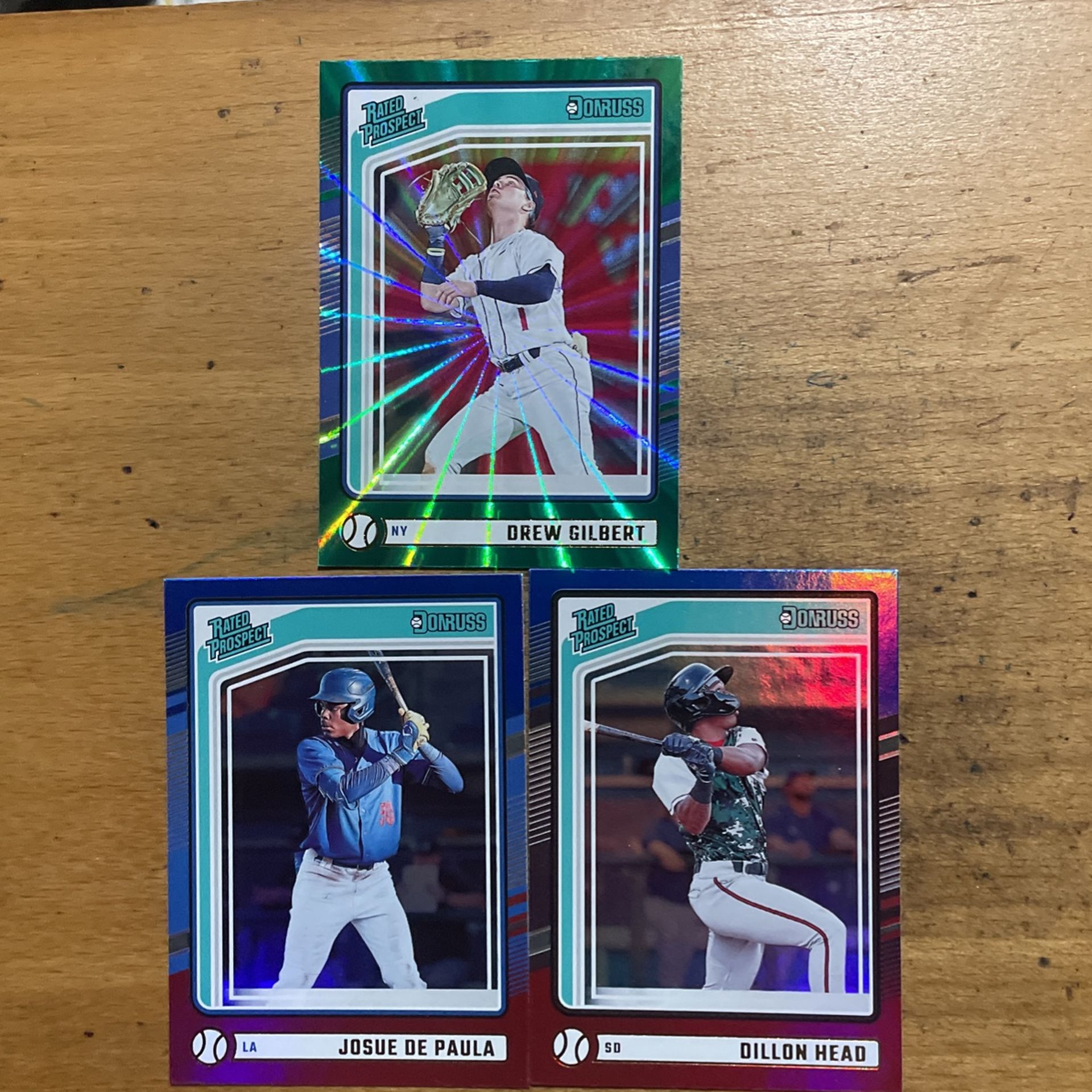 2024 DONRUSS LOT OF 3 FOIL RATED PROSPECT CARDS