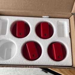 Wolf red Stove Range Top Knobs Set Of 4