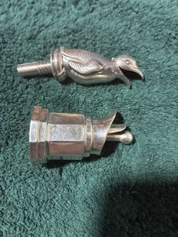 Vintage Danish Silver Bird Wine Pourer & Bottle Stopper Set -