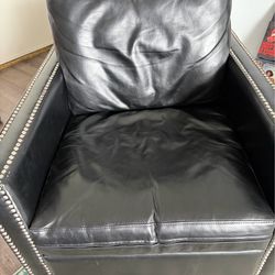 Black Faux Leather Chair