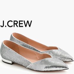 🌞(NEW) (1 AVAILABLE) WOMEN’S J.CREW GWEN FLATS WITH GLITTERY SEQUINS - SIZE: 7 1/2 (MSRP: $158)🌞