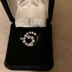 3 Sterling Silver Rings With Sparkling Cubic Zirconia Stones,Sizes 6,8,9