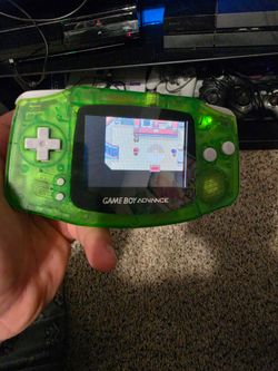 Custom green Gameboy advance with backlit screen.