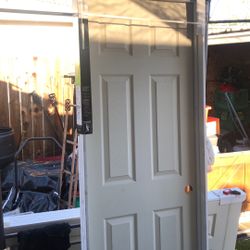 6 Panel Textured Flat Jamb Prehung Solid Door 