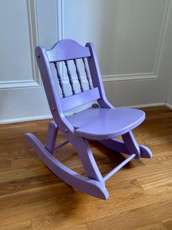 Kids Pastel Purple Wooden Folding Rocker