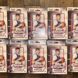 2025-26 Topps Chrome Basketball Hanger Boxes Factory Sealed x10