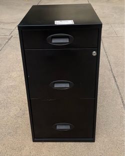 Need gone today $120 OBO 18” black vertical filing cabinet 3 drawer organizer