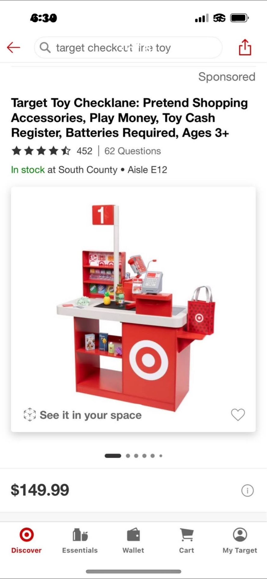 NEVER opened. Target Checkout Play