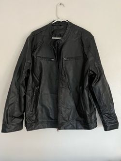 Black Faux Leather Moto Jacket