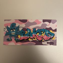 Laptop sticker baked