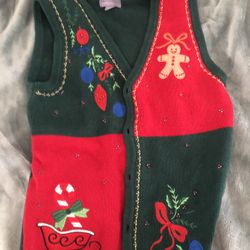Laura Scott MISSY Holiday Editions Christmas Vest sz MEDIUM (new)