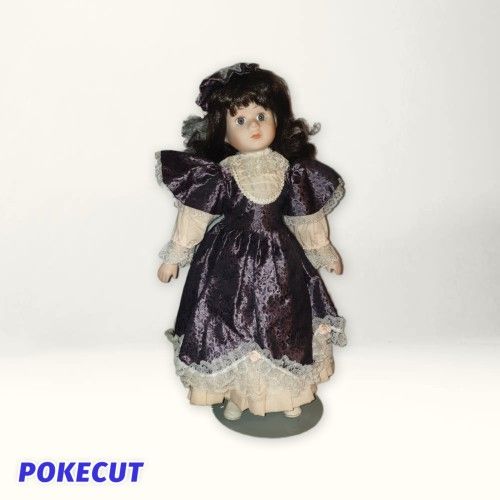 Porcelain Doll Wearing Purple