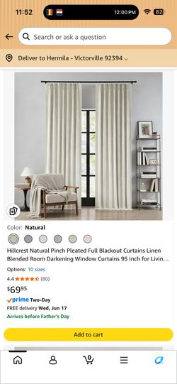 Set of 2 Panels Blackout Curtains size 40 by 95in