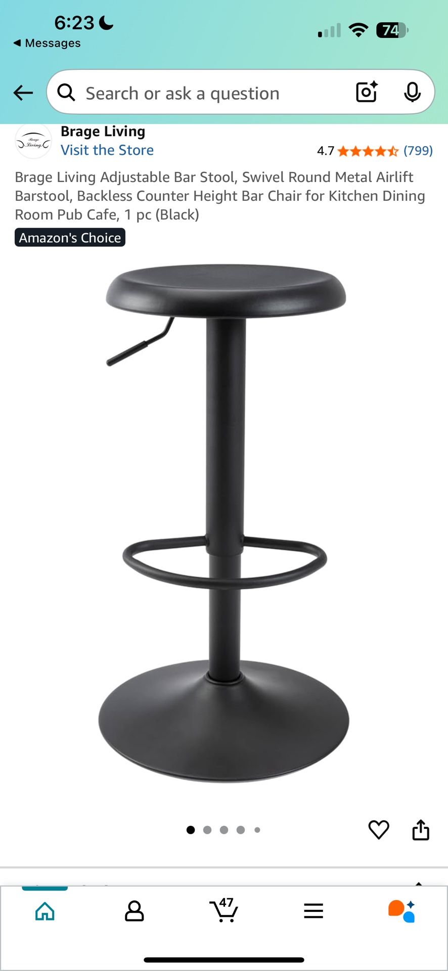 3 Black Metal Barstools