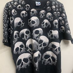 Vintage Liquid Blue Skull T-Shirt