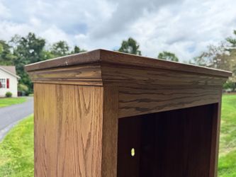 Oak Wood Cabinet with Open Shelving