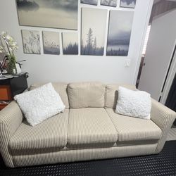 🛋 FOR SALE – Sofa Bed / Sleeper Sofa (Beige Striped)
