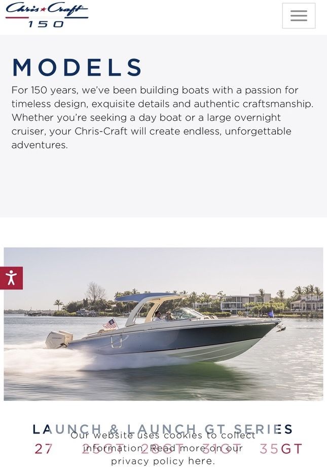 ORIGINAL CHRIS CRAFT boat cover LAUNCHED GT 31 FT.