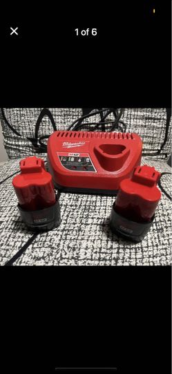 Milwaukee M12 2.0 amps batteries  and charger