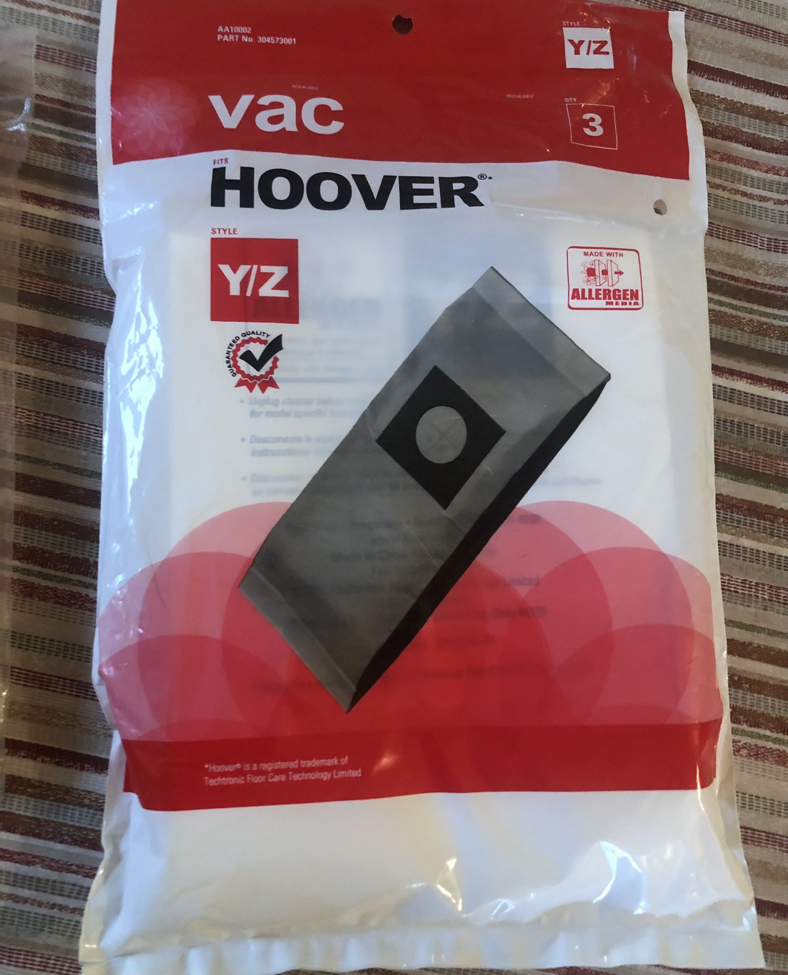 Hoover Vacuum Bags   Fits Y/Z 