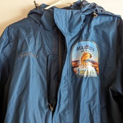 Men's L/xl Rain Shell Jacket Hooded Eddie Bauer Weather Edge Ultralight Waterproof REI Marmot Columbia North Face Patagonia Camping Hiking Backpacking