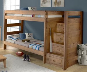 Kids Twin Wooden Bunk Bed, New