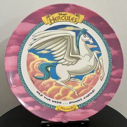 Vintage Pegasus Hercules Plate Disney With Original McDonald's 1997 Sticker