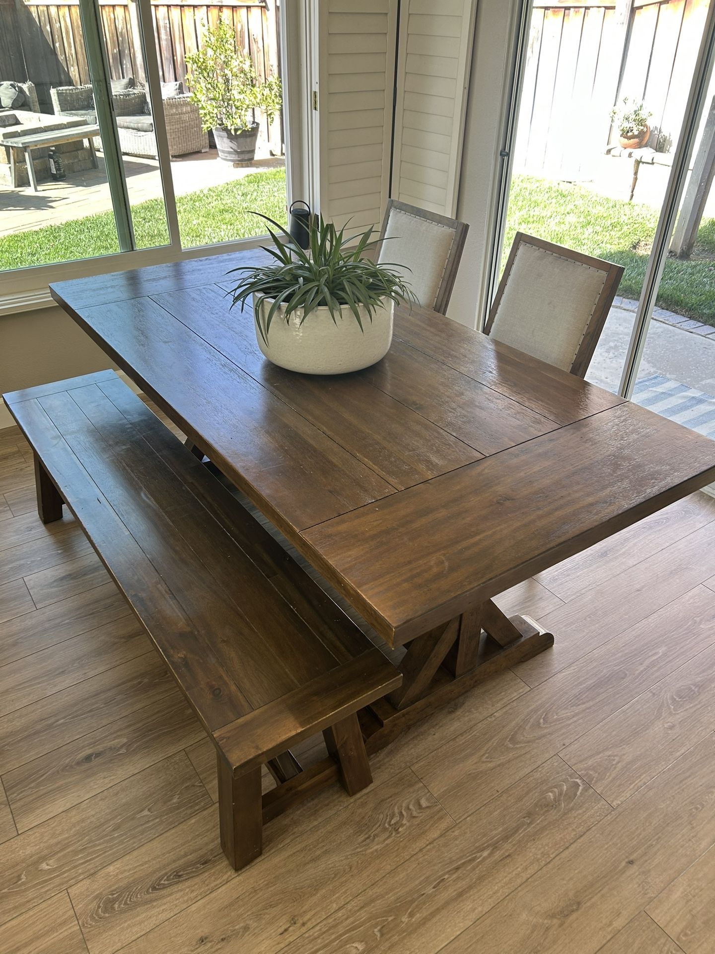 Dining Room Table - $100 Firm With Bench And 2 Chairs