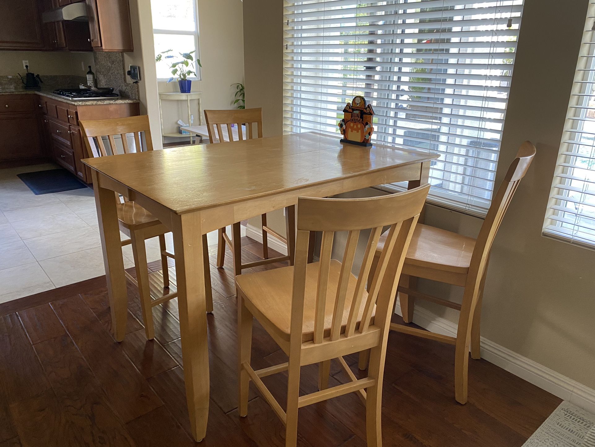 Bar Height Wooden Kitchen Table