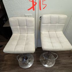 2 White Bar Stools