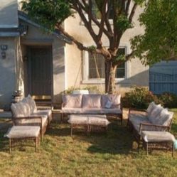 Extra Large Seating Patio Furniture Set 9-person Seating Plus Ottomans For Extra Seating Brand New High Quality Thick Cushions Patio Set 🚛🆕✈️