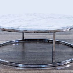 CB2 High-End Designer 30” Marble & Chrome Coffee Table – $300 OBO 