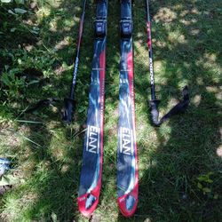 Elan MBX Skis with Marker Bindings and Rossignol Poles
