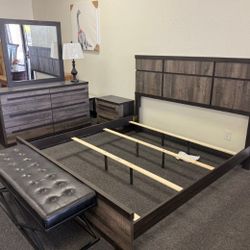 King Size 4 Piece Bedroom Set *$10 Down To Take Home SAME DAY*