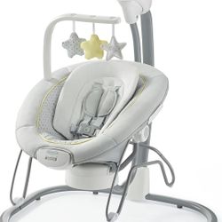Graco Sway2Me Portable Baby Swing and Bouncer Seat with Music, Sounds, and Adjustable Settings, Solid Metal Collection