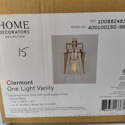 Hampton bay Clermont Wall Sconce Light Fixture In Brushed nickel