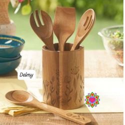 Cucharas De Madera Con Recipiente De Princess House