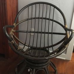 Rattan swivel rocking chair and cushion