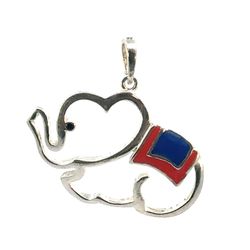 Woman’s Ladies 925 Sterling Silver Enamel Elephant Charm Pendant For Necklace GP3116727