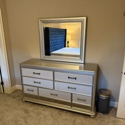 Ashley Silver Dresser with Matching Mirror