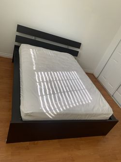 Queen bed frame with mattress