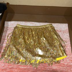 Gold Sequins Costume Skirt Size L