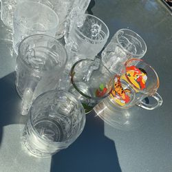 vintage mcdonalds glass cups batman flinstones garfield micky mouse