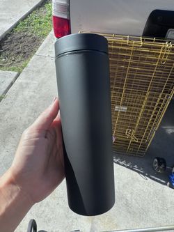 11 Black Skinny Tumblers With Straws