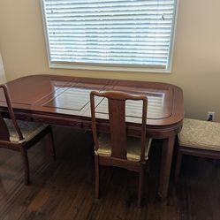 9 Piece Vintage Chinese Rosewood Oval Dining Set